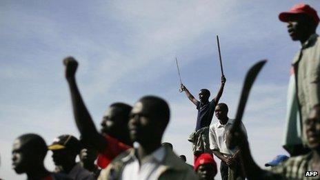 Members of the Luo tribe during election clashes in the town of Nakuru in January 2008