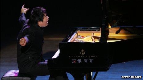 Chinese pianist Lang Lang at a New Year concert in China