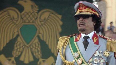 Libya"s leader Muammar Gaddafi attends a celebration of the 40th anniversary of his coming to power at the Green Square in Tripoli in this September 1, 2009 file photo
