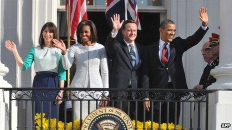 The Obamas and the Camerons at the White House
