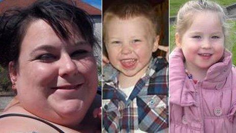 Lee-Anna Shiers, 20, her nephew Bailey Allen, four, and his two-year-old sister Skye