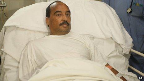 Mauritanian President Ould Abdelaziz in hospital in Nouakchott on 14/10/12