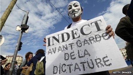 Indect protest in France
