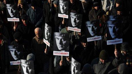Friends of Hrant Dink on march in Istanbul in January 2012