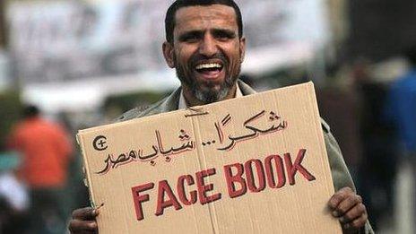 Facebook poster in Cairo protest