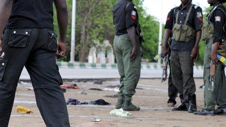 Members of the security forces in Maiduguri, Nigeria, in 2009