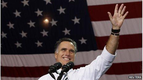 Mitt Romney on the campaign trail in Ohio, 4 November 2012