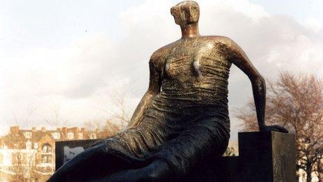 Henry Moore sculpture Draped Seated Woman