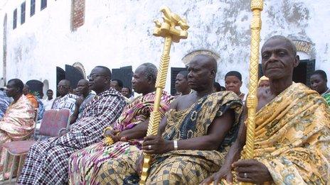 Local chiefs at Elmina Castle in Ghana (archive shot)