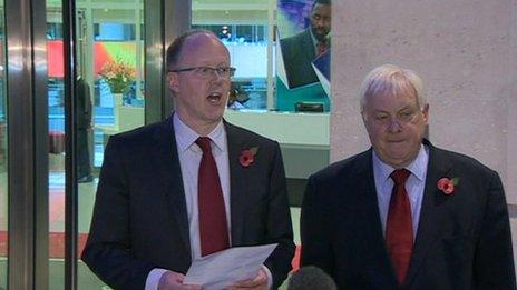 George Entwistle made his resignation statement outside New Broadcasting House with BBC Trust chairman Lord Patten