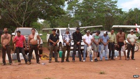Some of the alleged drug dealers arrested in Paraguay