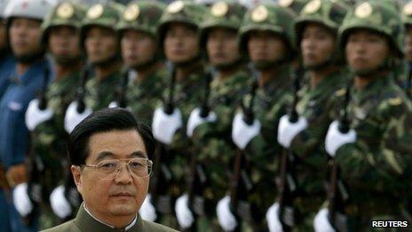 Outgoing Chinese President Hu Jintao inspects troops of the People's Liberation Army stationed in Hong Kong, file pic from June 2007