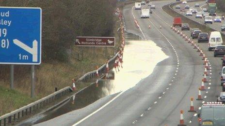 M5 flooded near Stroud