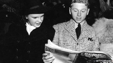 Judy Garland and Mickey Rooney in 1936