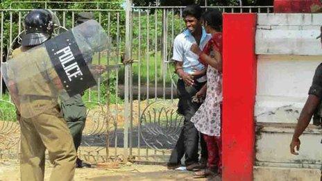 Sri Lanka protest at Jaffna university - picture taken 28 November