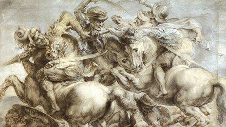 Peter Paul Rubens' drawing of the Battle of Anghiari
