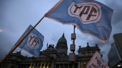 YPF banners in Buenos Aires, April 2012