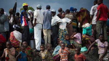Displaced Congolese civilians