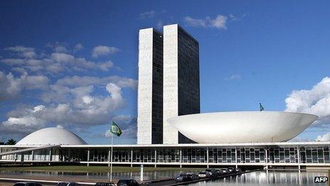 View of the Brazilian Congress in Brasilia, Brazil, on 30 May, 2005