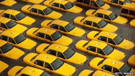 New York cabs swamped by the tidal surge from Storm Sandy