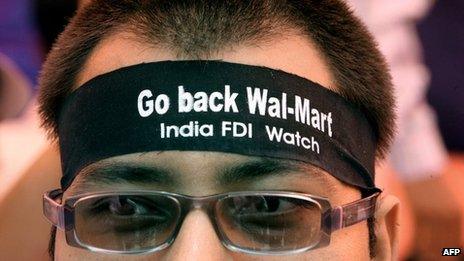 India protest against Walmart in August 2012