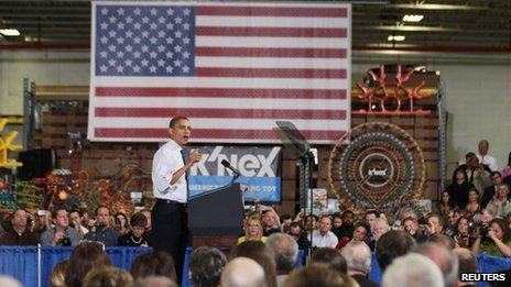 US President Barack Obama in Hatfield Pennsylvania 30 November 2012