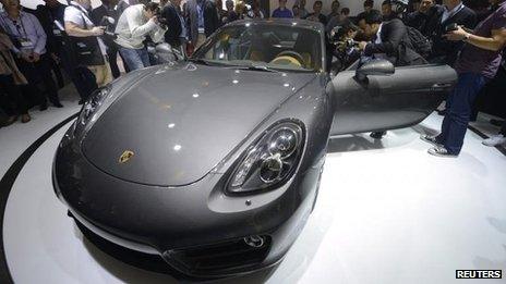 Porsche showed off the new Cayman at the LA motor show