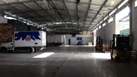 Inside Euromilk warehouse