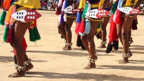 Women in traditional regalia in Swaziland (15 July 2011)