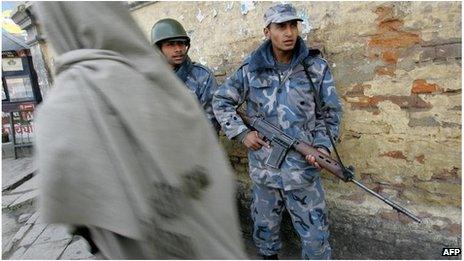 Nepalese security forces in 2005