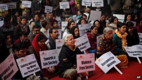 Indian protesters in Delhi, 5 January