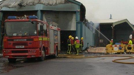 Firefighters tackle West Bromwich textiles unit blaze - BBC News