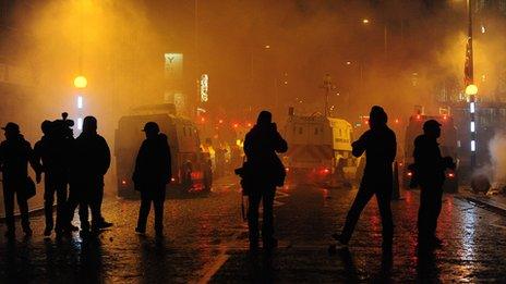 Belfast riot scene