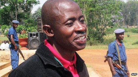 Burundian journalist Hassan Ruvakuki in Gitega on 18 October 2012