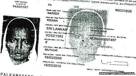 Rizana Nafeek's passport