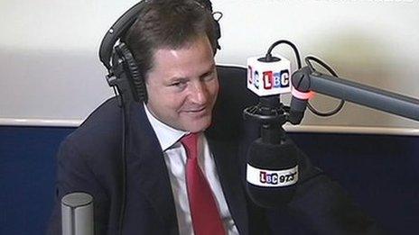 Nick Clegg on LBC 97.3FM radio phone in