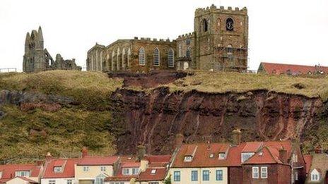 Landslip at St Mary's Church, Whitby