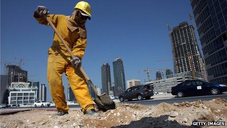 Construction worker in Doha, Qatar