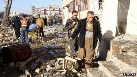 Scene of blast in Kirkuk (16/01/13)