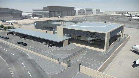 Impression of the Signature business complex at Luton Airport
