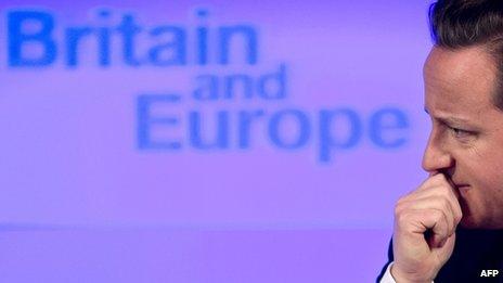 British Prime Minister David Cameron delivers a speech on "the future of the European Union and Britain's role within it", in central London, on January 23, 2013.