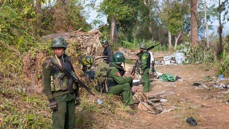 Kachin rebels on Hka Ya mountain