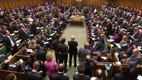 The chamber of the House of Commons