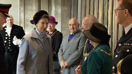 The Princess Royal visiting Chelmsford Cathedral