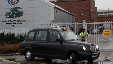 Taxi at the factory in Coventry