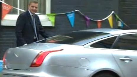 David Jones pictured in his ministerial car, last year