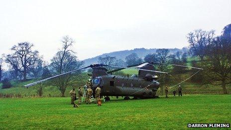 Chinook in Rowsley on 9 February