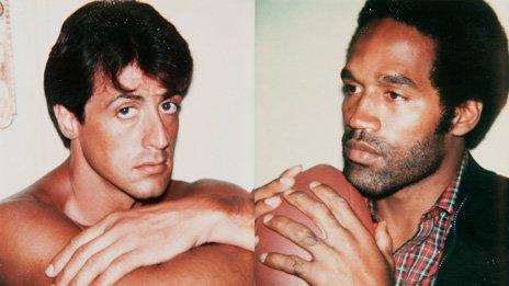 Sylvester Stallone and OJ Simpson by Andy Warhol
