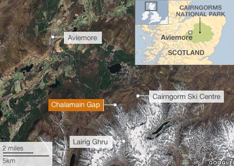 Avalanche location map
