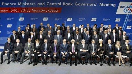 The G20 finance ministers in Moscow, 16 Feb